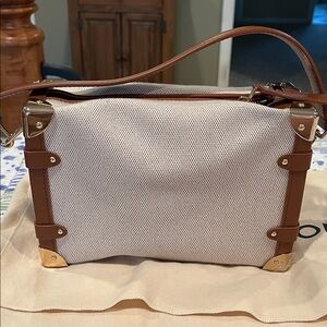 Louis Vuitton Side Trunk MM ecru & cognac leather top handle or crossbody